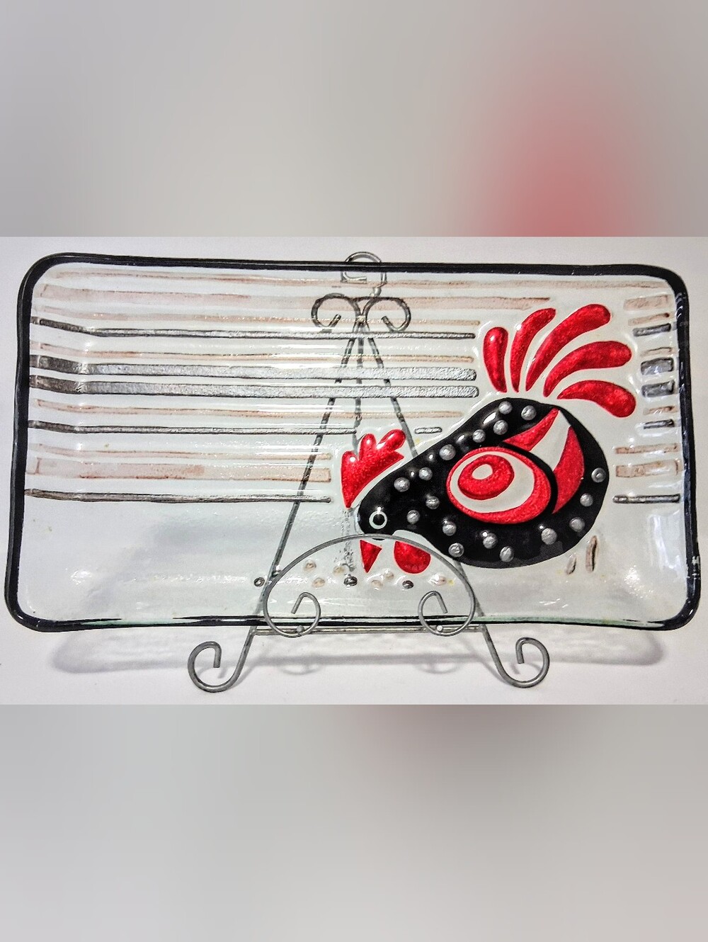 Vintage/Like New! Lori Siebert Glass Fusion Rectangular